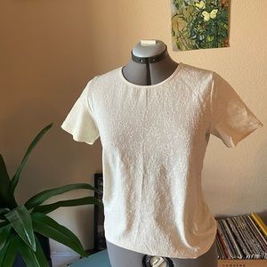 Cream floral eyelet vintage top